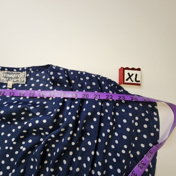 NEW Blue and White Polka Dot Rayon Romper Dress  Size L  Size XL - nwot - Picture 16 of 16